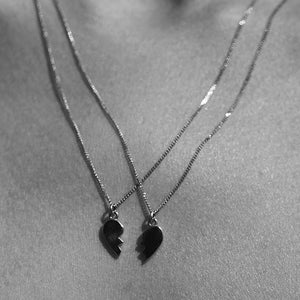Silver Broken Heart Charm Necklace