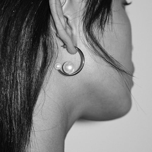 Silver Selene Hoop Earrings