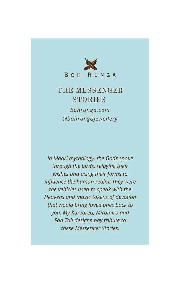 Boh Runga Silver Miromiro Feather Studs