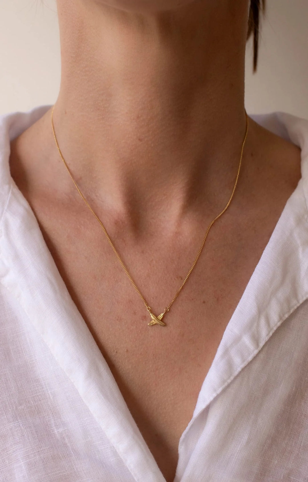 Boh Runga Gold Plated Mini Feather Kisses Necklace