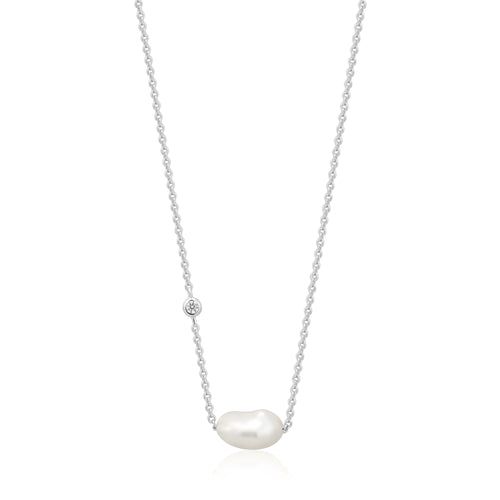 Ania Haie Pearl Necklace - Silver