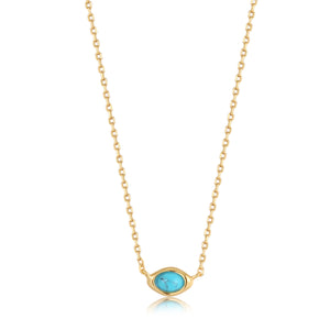 Ania Haie Turquoise Wave Necklace - Gold