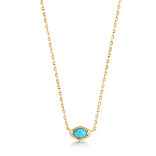 Ania Haie Turquoise Wave Necklace - Gold