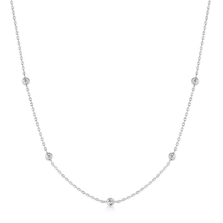 Ania Haie Classic Bezel-Set Station Silver Necklace