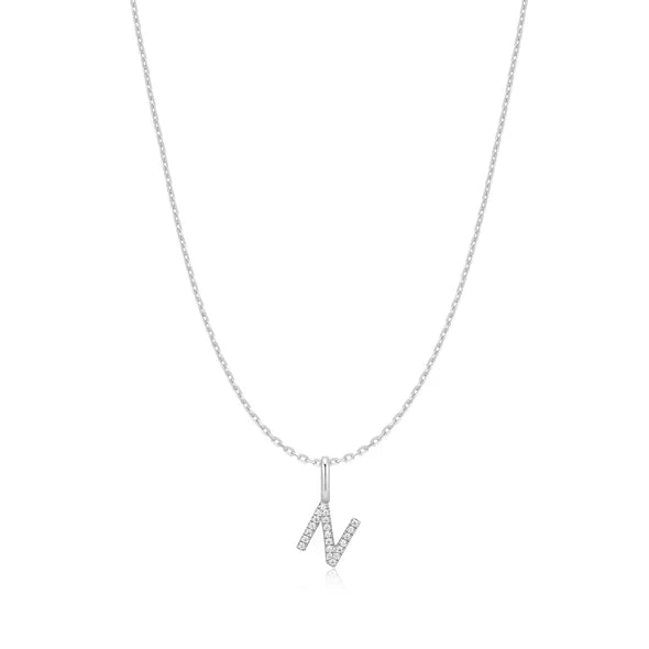Ania Haie Star Silver N Initial 40.5cm Necklace (+7.5cm extension)