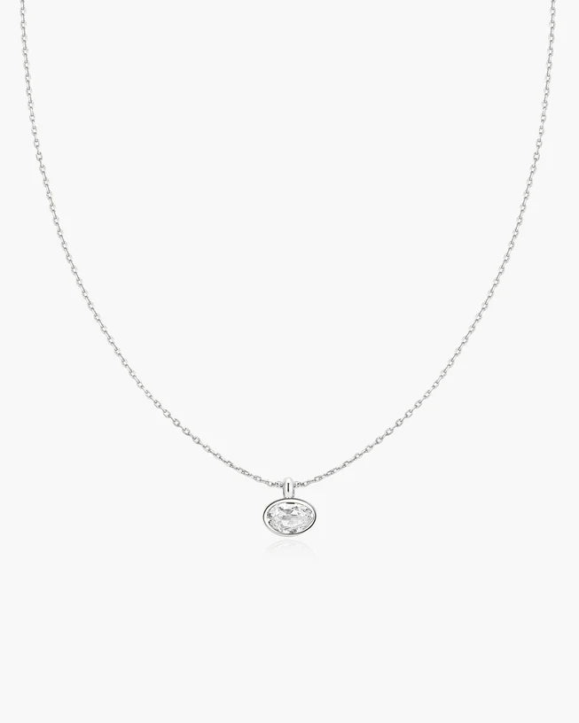 Ania Haie Silver Bezel Organic Pebble Necklace
