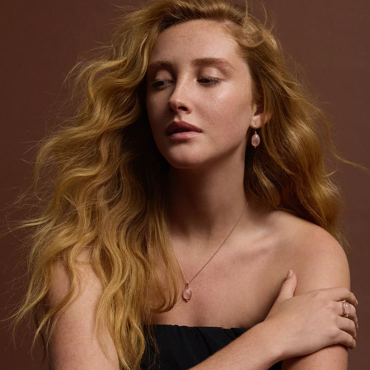 Najo Fleur Rose-Gold Plated Rose Quartz Ring