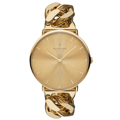 Nordgreen Native 28mm Gold Chain Crystal Dial Watch