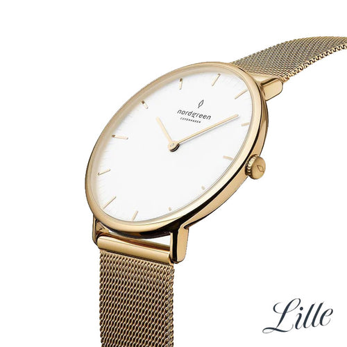 Nordgreen Native 32mm Gold Mesh Watch