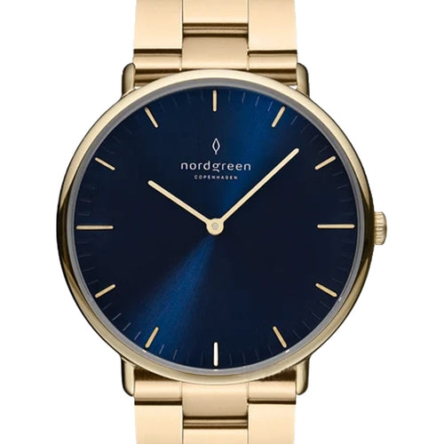 Nordgreen Native 36mm Gold 3 Link Strap Watch