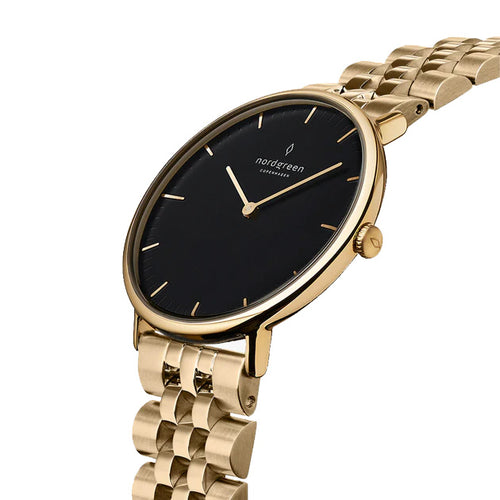 Nordgreen Native 36mm 5 Link Gold Bracelet Watch