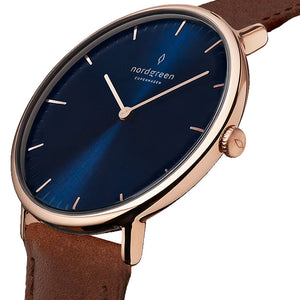 Nordgreen Native 36mm Brown Leather Strap Watch