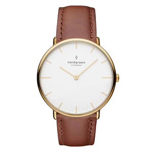 Nordgreen Native 40mm Gold Case Brown Watch