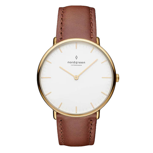 Nordgreen Native 40mm Gold Case Brown Watch