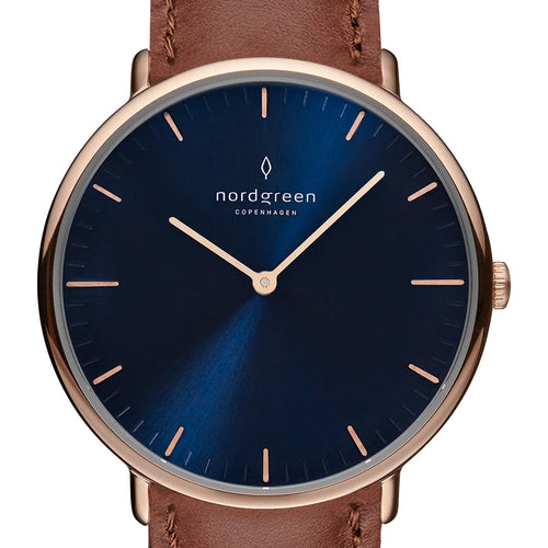 Nordgreen Native 40mm Brown Leather Strap Watch