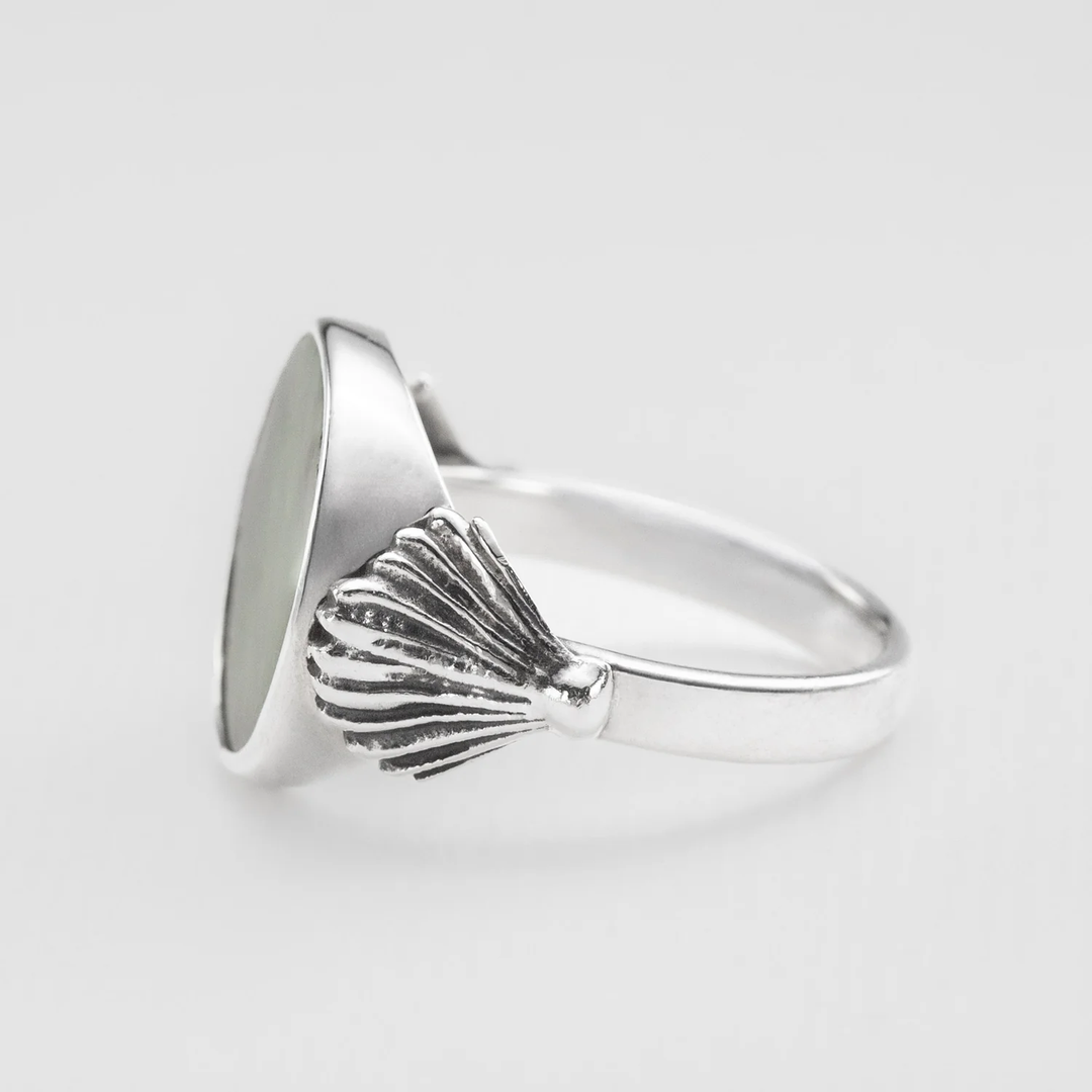 Nick Von K Sterling Silver Piwakawaka Pounamu Ring