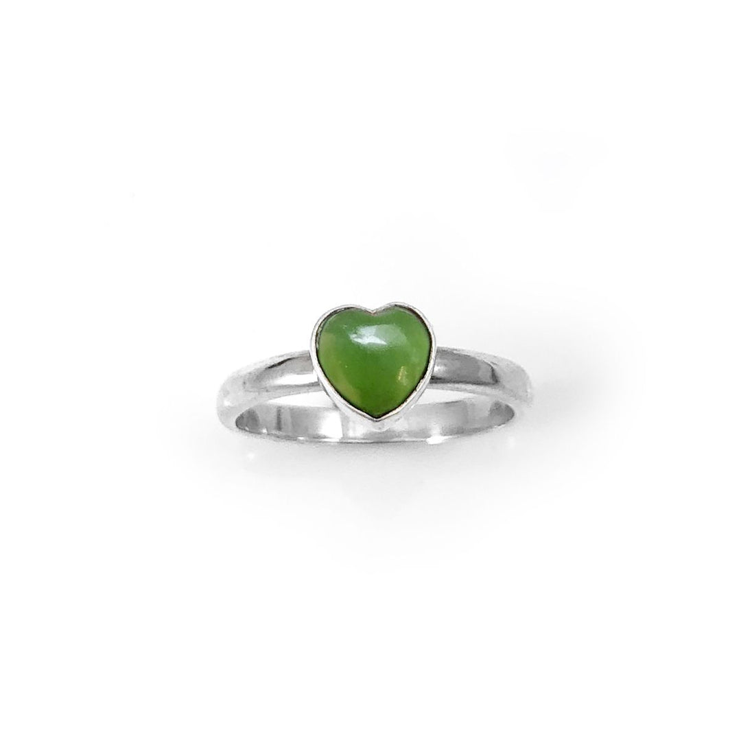 Nick Von K Sterling Silver and Pounamu Heart Ring