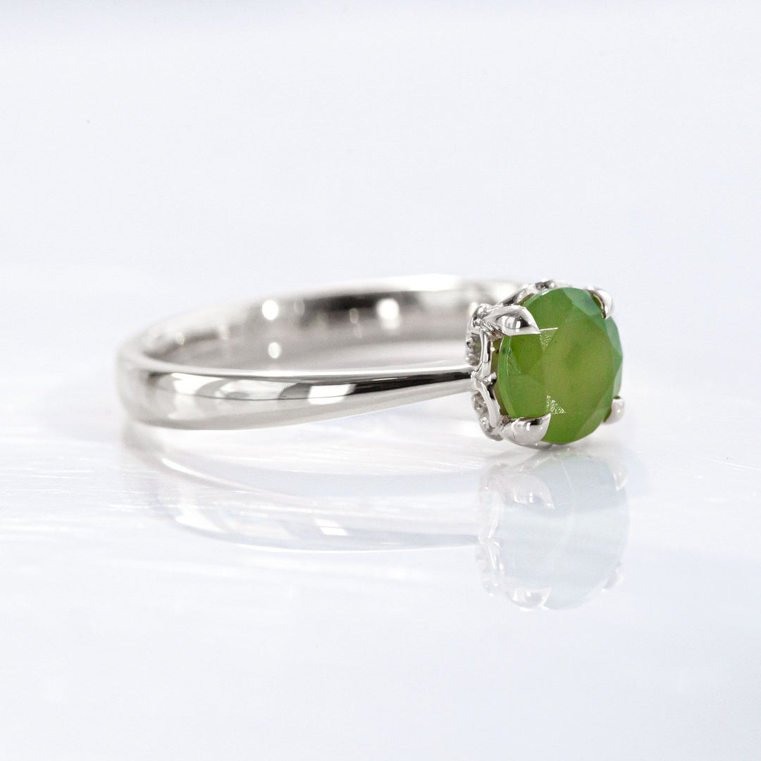 Nick Von K Sterling Silver with Pounamu Baby Dewdrop Ring