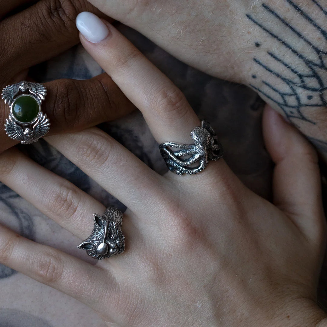 Nick Von K Sterling Silver Octopus Ring