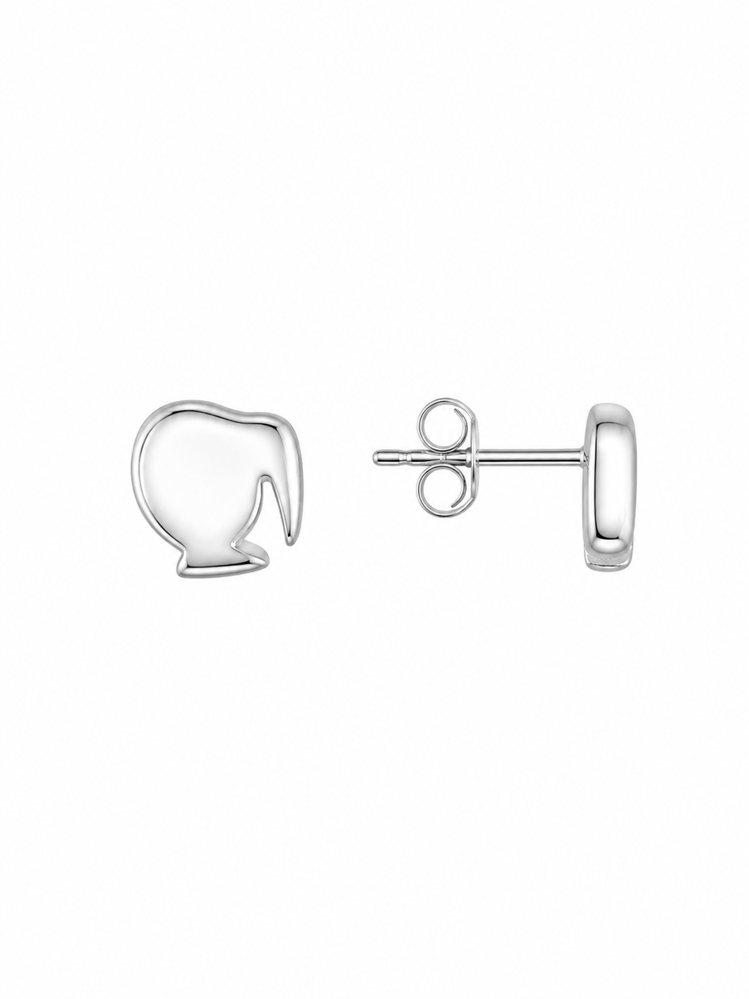 LT Sterling Silver Kiwi Silhouette Stud Earrings