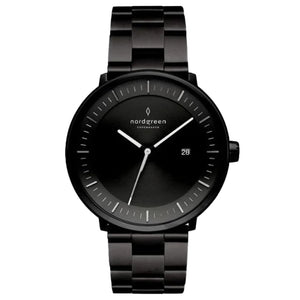 Nordgreen Philosopher 40mm Black Automatic with 3-Link Strap Watch