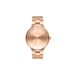 Nordgreen Philosopher 40mm Rose Gold Automatic with 3-Link Strap Watch