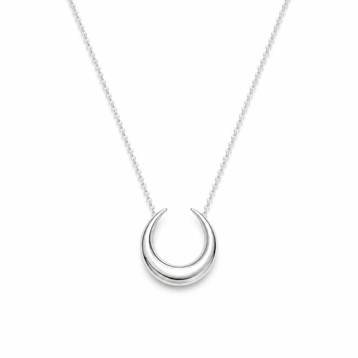 LT Sterling Silver Necklace with Crescent Design