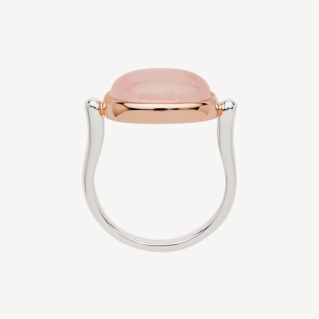 Najo Fleur Rose-Gold Plated Rose Quartz Ring
