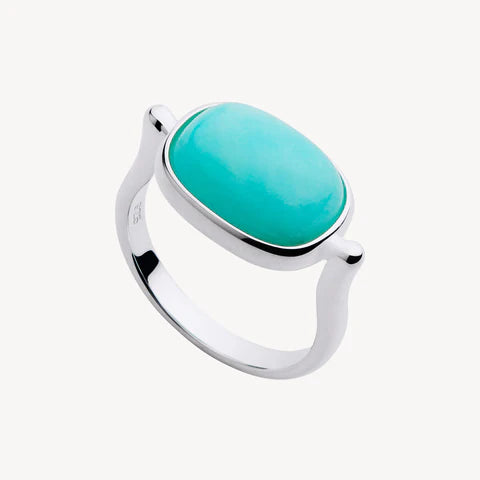 Najo Fleur Amozonite Silver Ring - Small