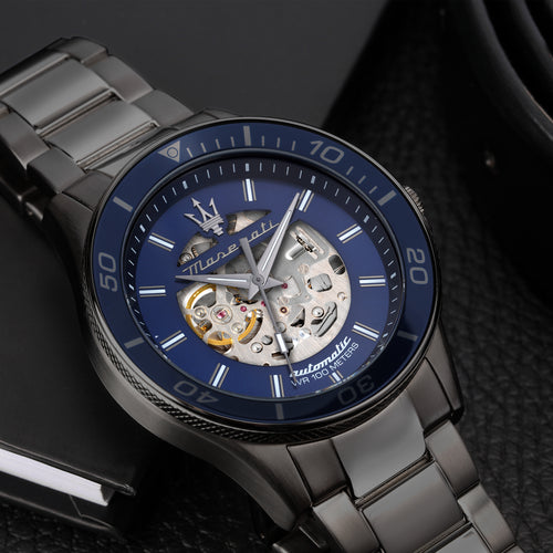 Maserati Sfida Automatic Skeleton Blue 44mm Watch