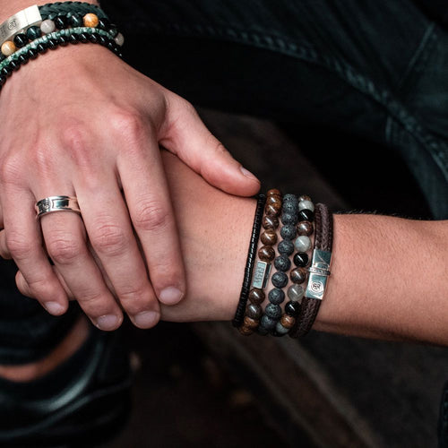 Rebel and Rose Slices - The Black Stone 4mm Bracelet