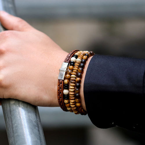 Rebel and Rose Woodstock Round Slices 6mm Bracelet