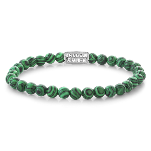 Rebel and Rose Malachite Green 6mm Bracelet