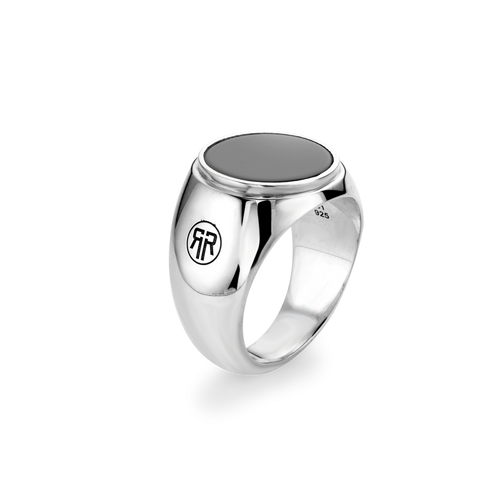 Rebel and Rose Ring Round Onyx Lowneck