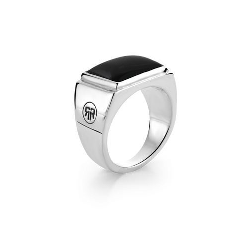 Rebel and Rose Ring Square Onyx Lowneck