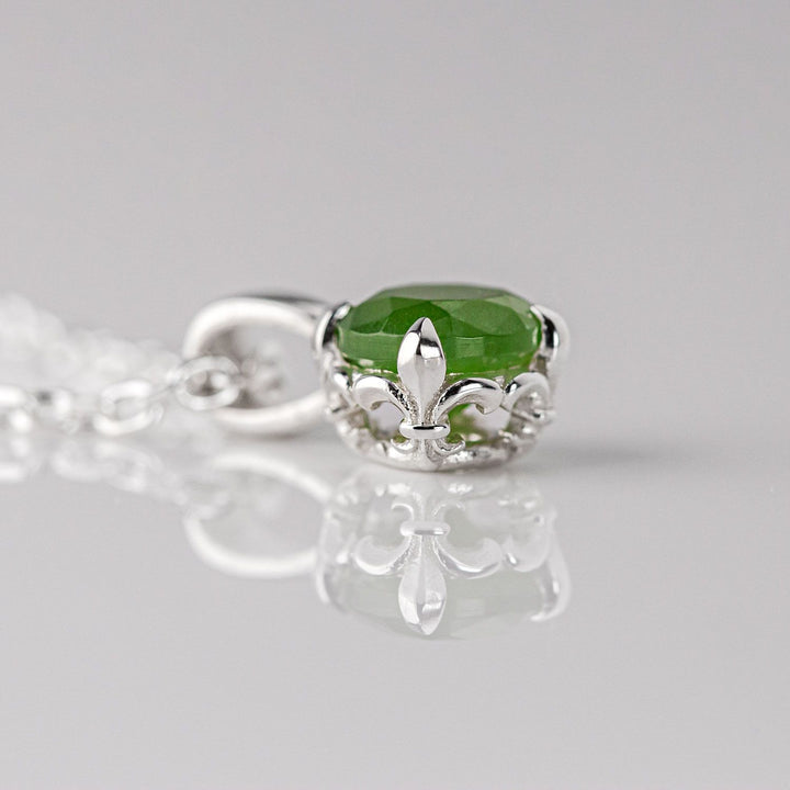 Nick Von K Sterling Silver with Pounamu Baby Dewdrop Necklace