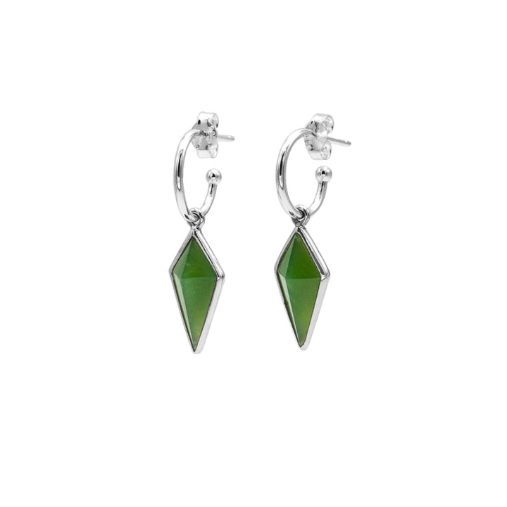 Nick Von K Sterling Silver and Pounamu Pinnacle Earrings