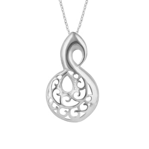 ARGENTO STERLING SILVER LARGE TWIST NECKLACE