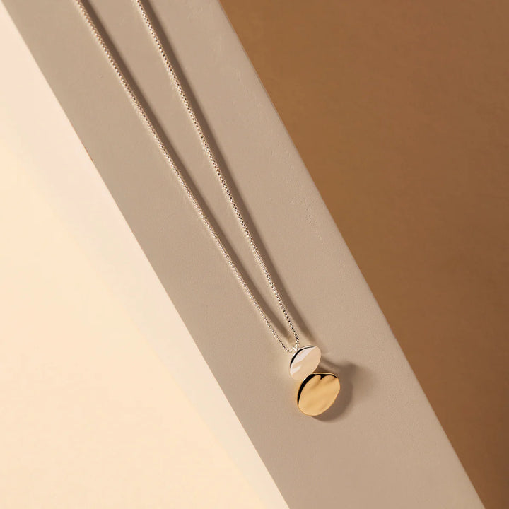 Najo Shard Double Disk Two-Tone Necklace