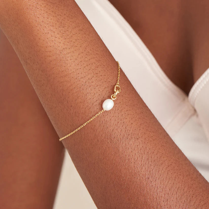 Ania Haie Pearl Link Chain Bracelet - Gold