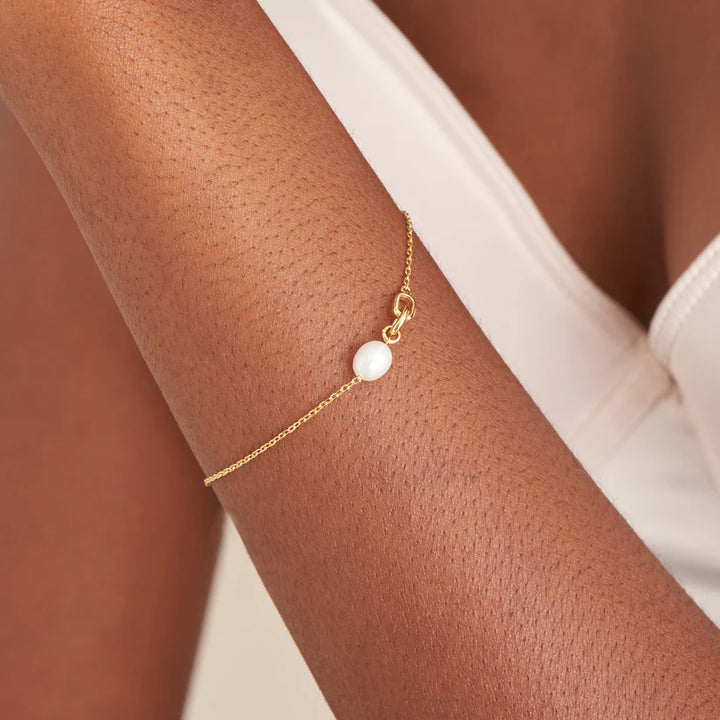 Ania Haie Pearl Link Chain Bracelet - Gold