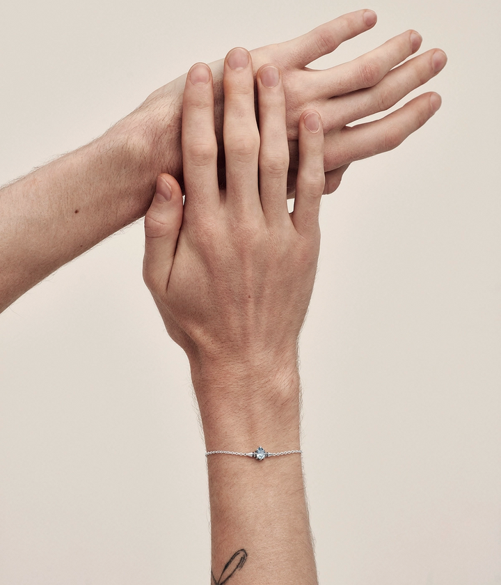 Stolen Silver Precious Punk Droplet Bracelet - Sky Topaz