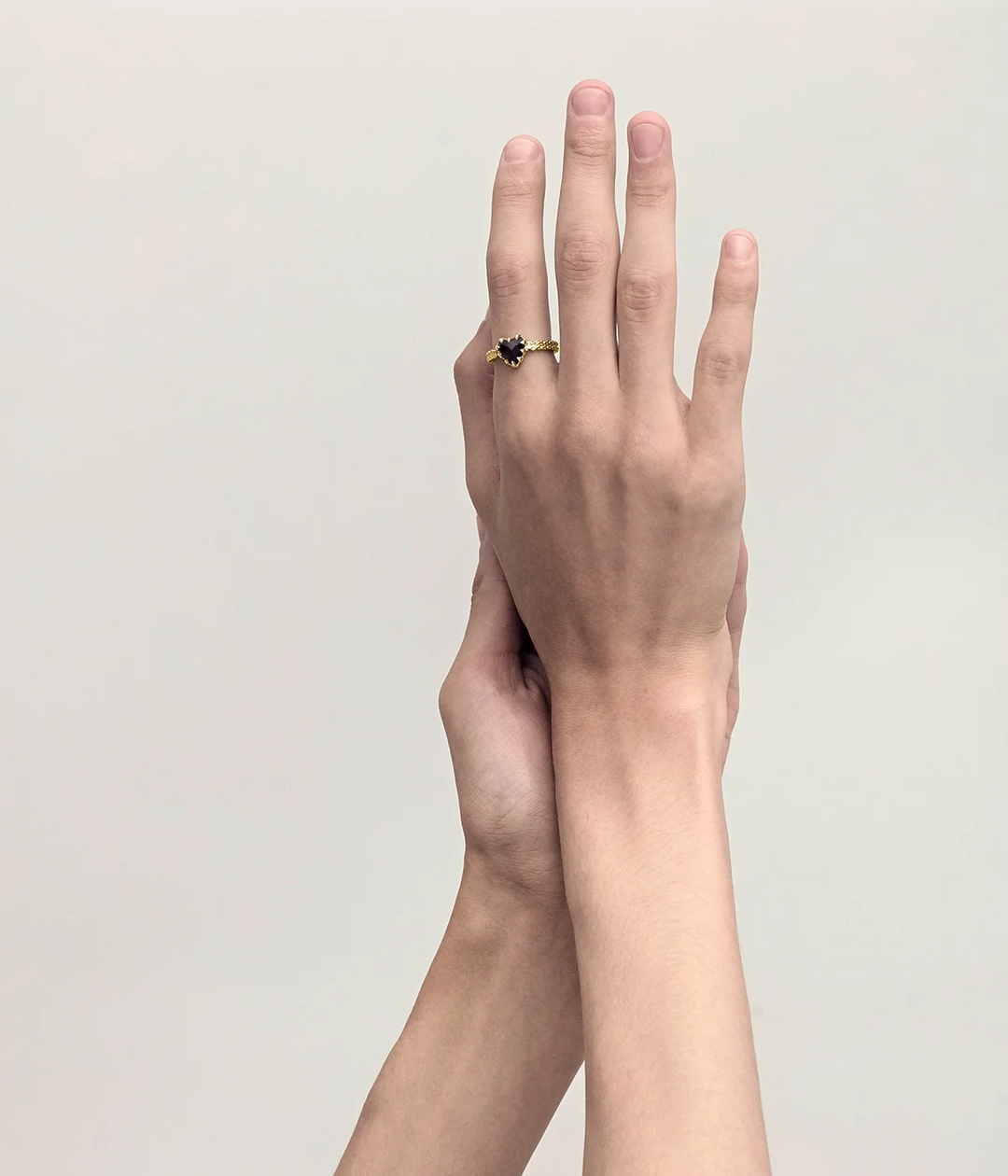 Stolen Gold Plated Mini Love Claw Ring  - Onyx