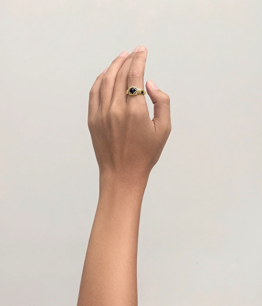 Stolen Gold Plated Baby Claw Ring - Onyx