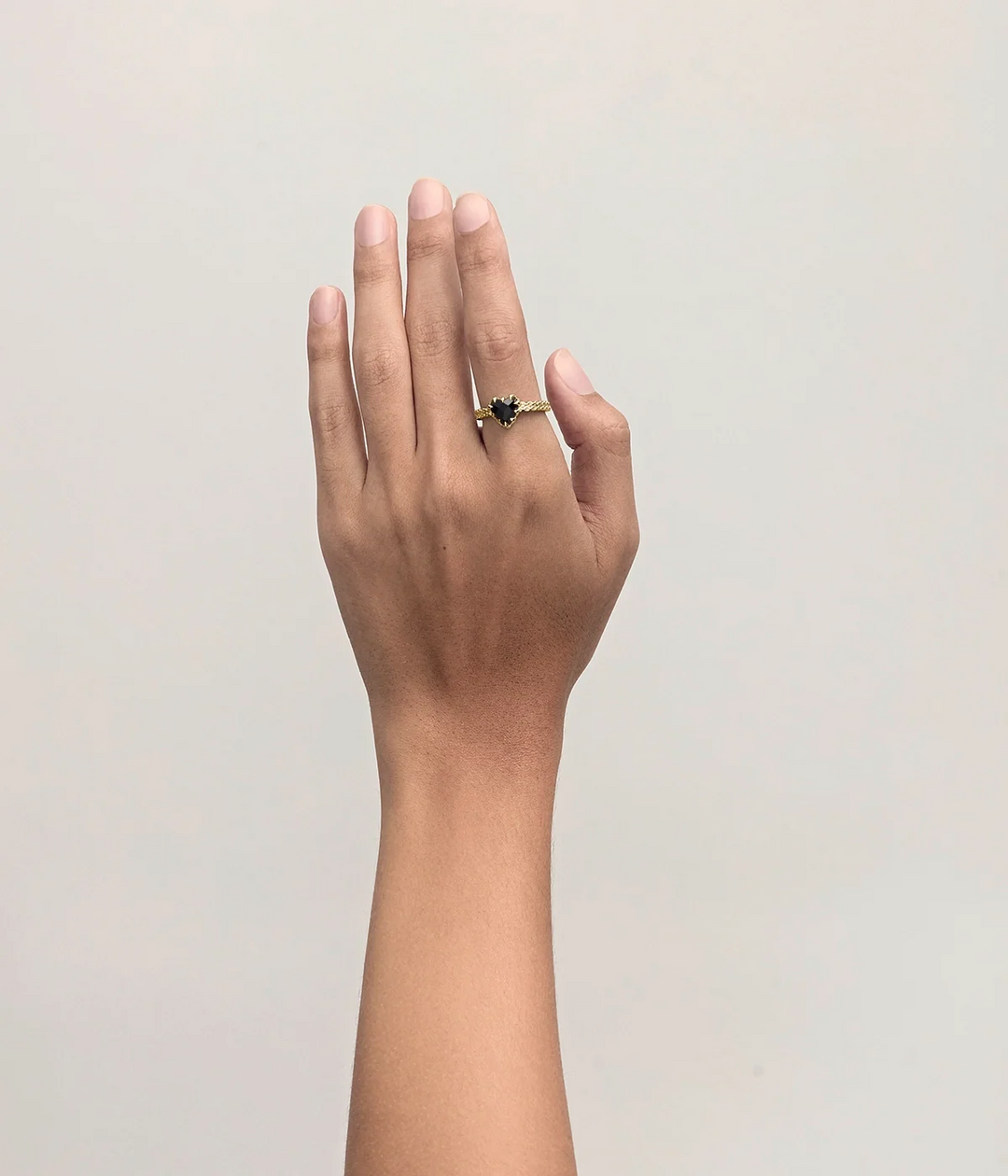 Stolen Gold Plated Mini Love Claw Ring  - Onyx