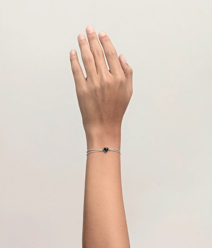 Stolen Silver Love Claw Bracelet - Onyx