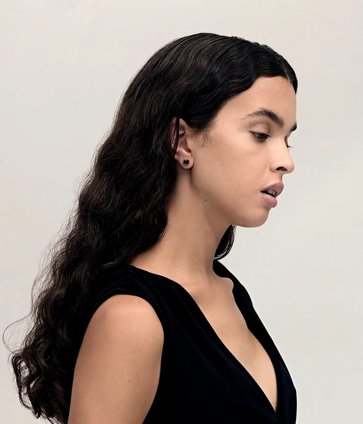 Stolen Gold Plated Baby Claw Stud Earrings - Onyx