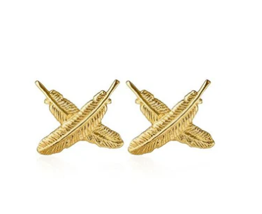Boh Runga Gold Plated Mini Feather Kisses Studs