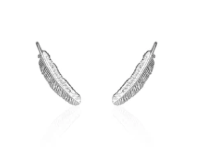 BOH RUNGA SILVER MIROMIRO FEATHER STUDS