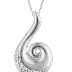 ARGENTO KORU WITH CZ NECKLACE